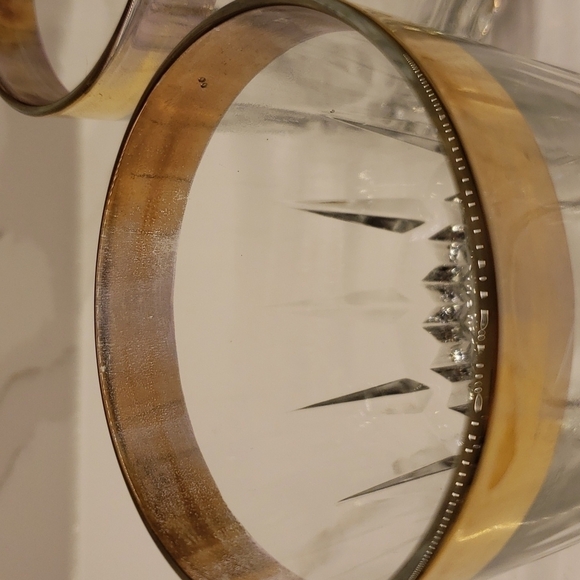 vintage Libbey Set of 4 clear gold band tumblers 22K gold trim 3"Diam x 3.5"h - Picture 3 of 10